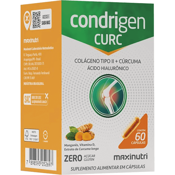 CONDRIGEN CÚRCUMA 60 CÁPSULAS – SUPORTE PARA ARTICULAÇÕES E AÇÃO ANTIOXIDANTE