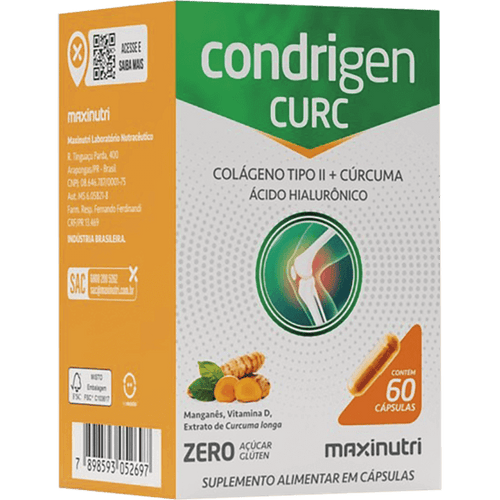 CONDRIGEN CÚRCUMA 60 CÁPSULAS – SUPORTE PARA ARTICULAÇÕES E AÇÃO ANTIOXIDANTE