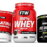 Kit FTW (Creatina Refil, Whey Cookies e Pré-treino)