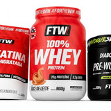 Kit FTW (Creatina Refil, Whey Doce de Leite e Pré-treino)