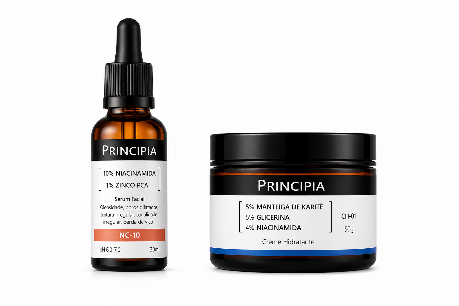 Kit Cuidado Diário Principia PRINCIPIA SÉRUM NIACINAMIDA + ZINCO NC-10+PRINCIPIA CREME HIDRATANTE CH-01 50G
