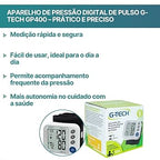 Medidor De Pressão Arterial Digital De Pulso Gtech Gp400
