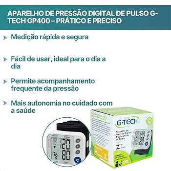 Medidor De Pressão Arterial Digital De Pulso Gtech Gp400