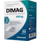 DIMAG DI-MALATO DE MAGNÉSIO 400MG – 60 CÁPSULAS – ENERGIA, MÚSCULOS E SISTEMA NERVOSO
