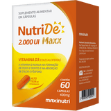 VITAMINA D3 2000 UI NUTRIDE – 60 CÁPSULAS – IMUNIDADE, OSSOS E SAÚDE MUSCULAR