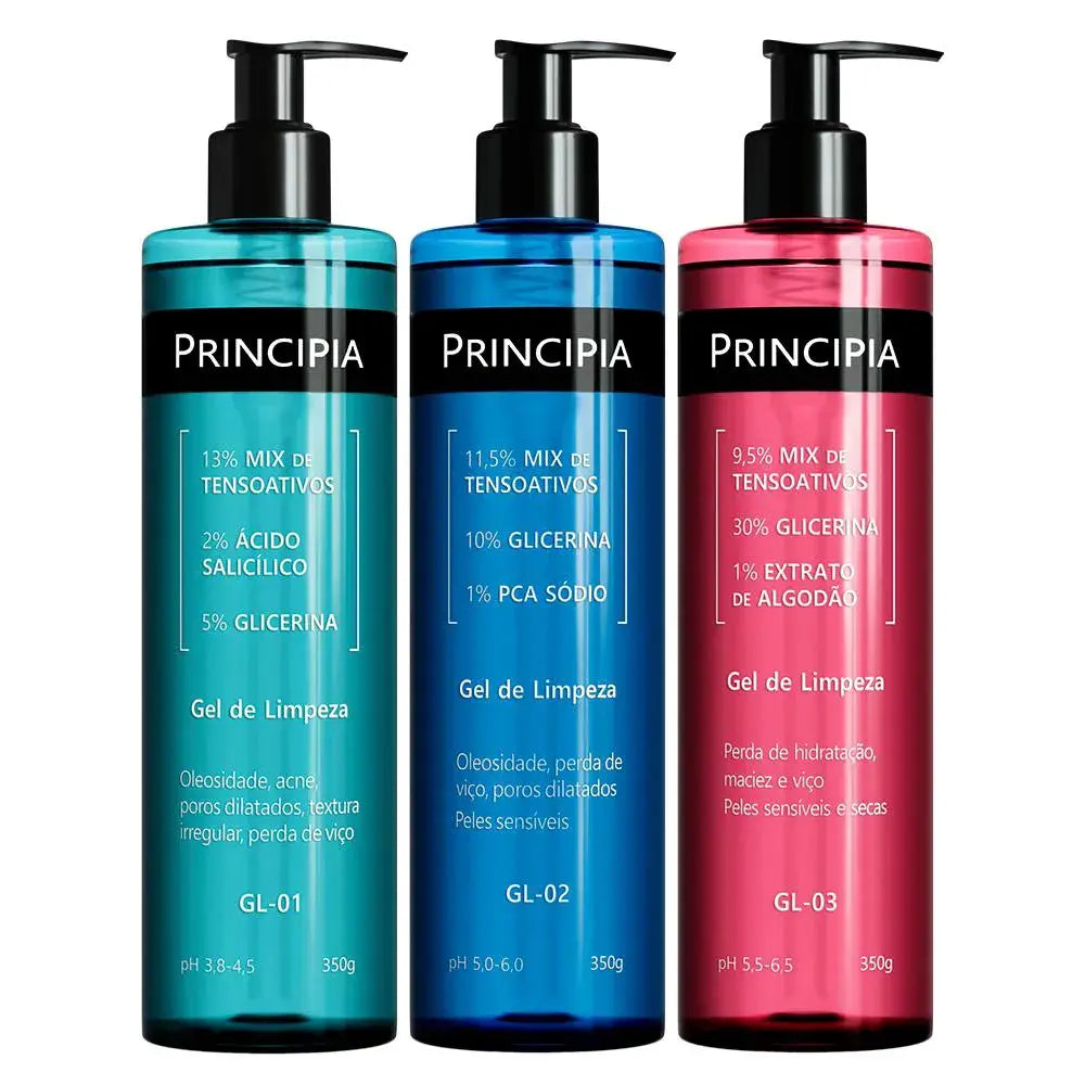 Kit Principia GL1 GL2 GL3 – Tratamento Completo para Acne, Cravos e Controle de Oleosidade