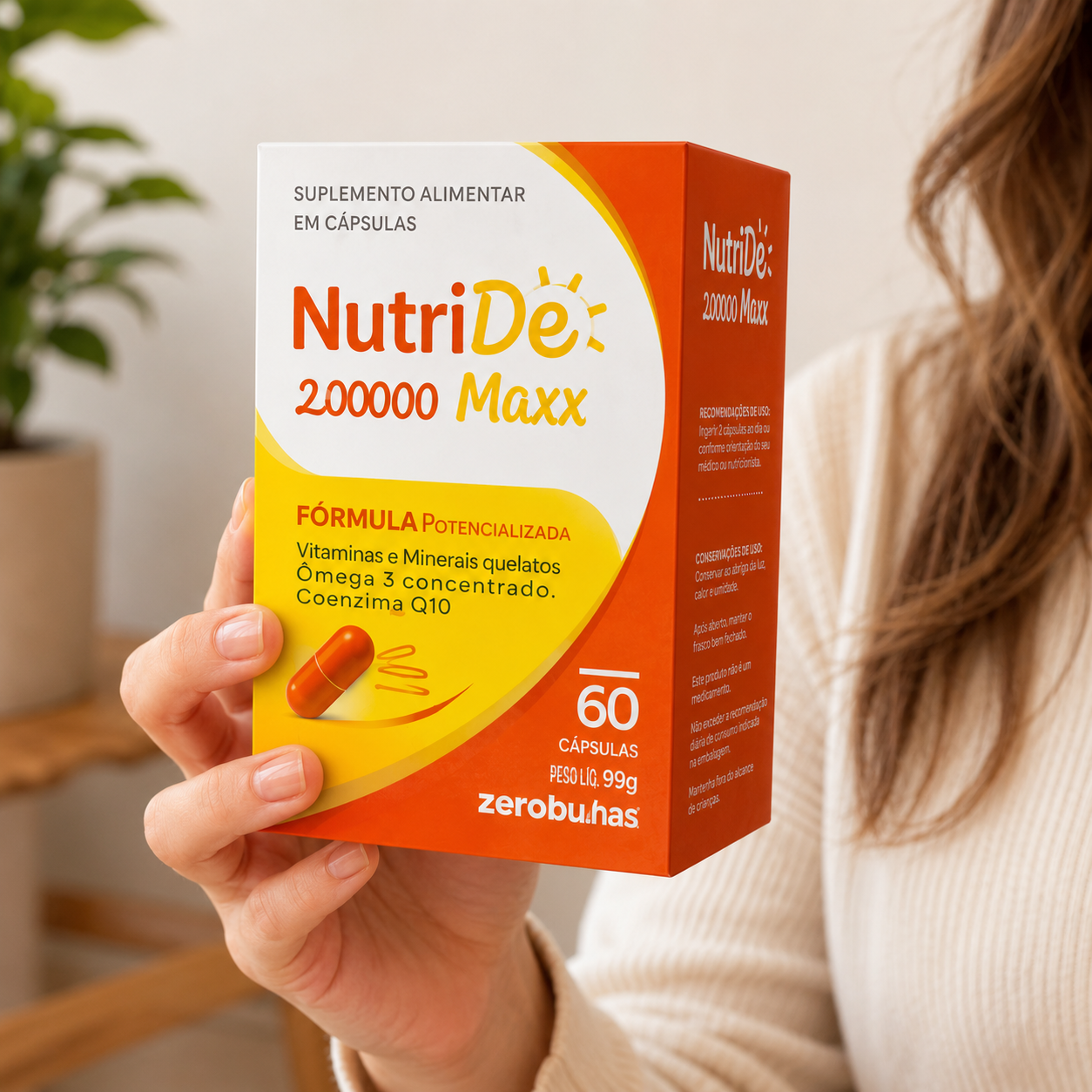 VITAMINA D3 2000 UI NUTRIDE – 60 CÁPSULAS – IMUNIDADE, OSSOS E SAÚDE MUSCULAR
