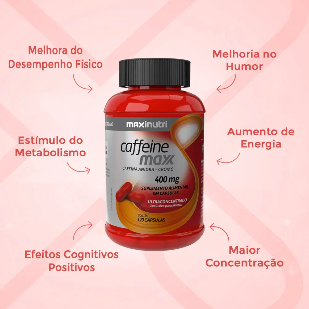 CAFEÍNA MAXX 420MG – 120 CÁPSULAS – ENERGIA, FOCO E PERFORMANCE