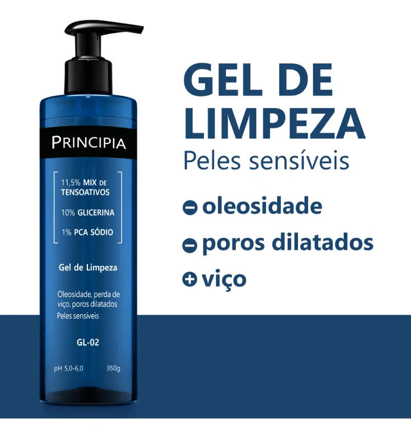 PRINCIPIA GEL DE LIMPEZA GL-2 – LIMPEZA FACIAL PARA PELE OLEOSA E MISTA – 350G
