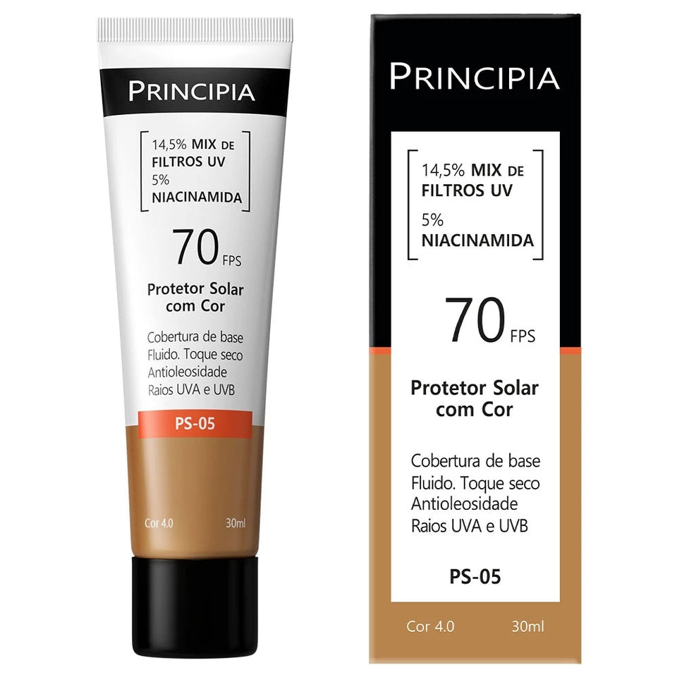 Protetor Solar Facial com Cor PS-05 FPS 4.0 – Uniformiza a Pele e Protege contra Raios UV – 30ml