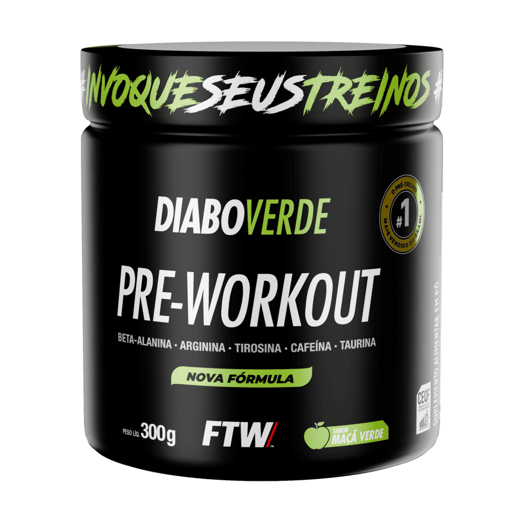 DIABO VERDE PRE-WORKOUT MAÇÃ VERDE 300G