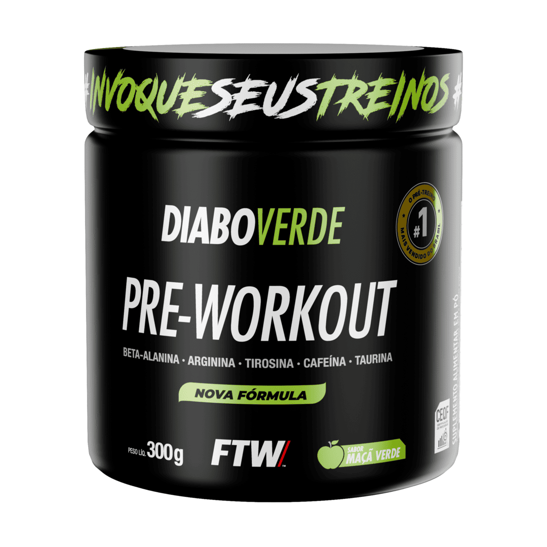 DIABO VERDE PRE-WORKOUT MAÇÃ VERDE 300G