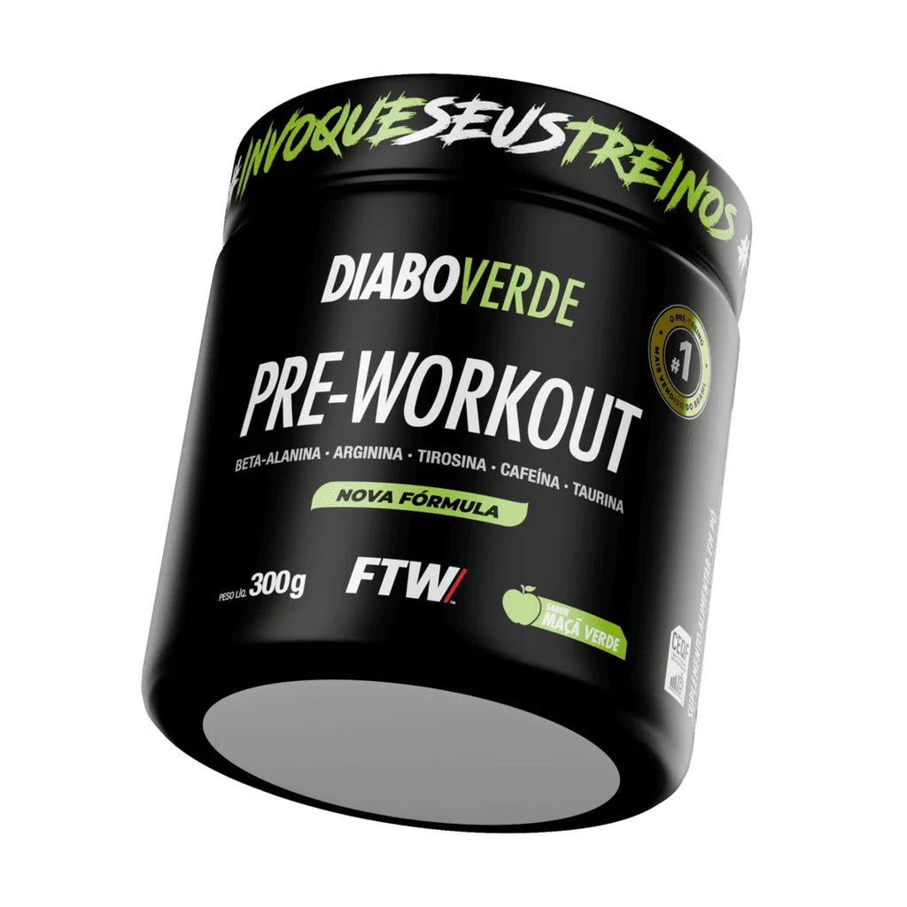 DIABO VERDE PRE-WORKOUT MAÇÃ VERDE 300G