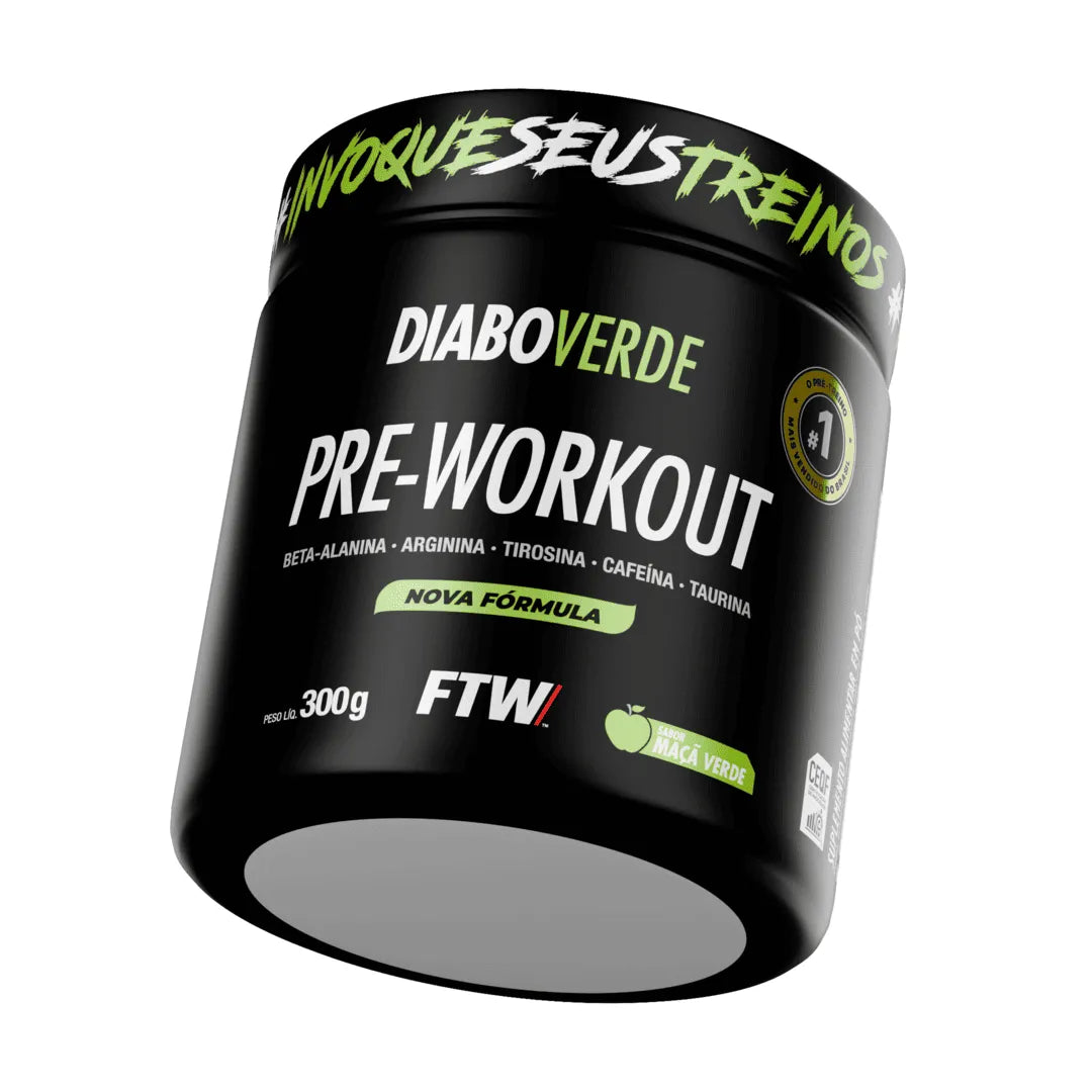 DIABO VERDE PRE-WORKOUT MAÇÃ VERDE 300G