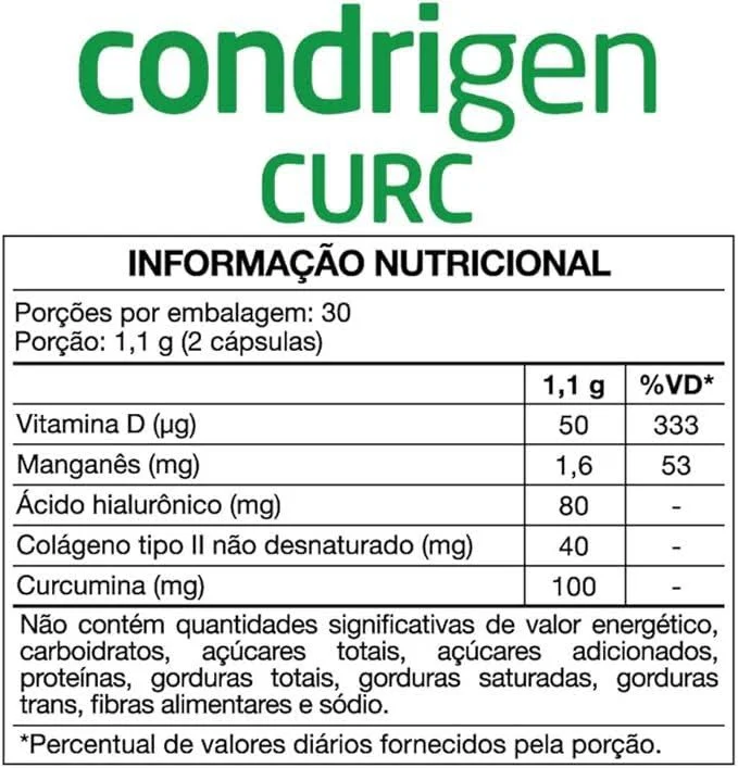 CONDRIGEN CÚRCUMA 60 CÁPSULAS – SUPORTE PARA ARTICULAÇÕES E AÇÃO ANTIOXIDANTE