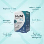 DIMAG DI-MALATO DE MAGNÉSIO 400MG – 60 CÁPSULAS – ENERGIA, MÚSCULOS E SISTEMA NERVOSO